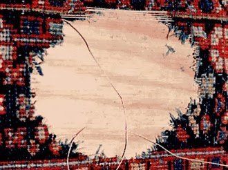 rug hole before restoration