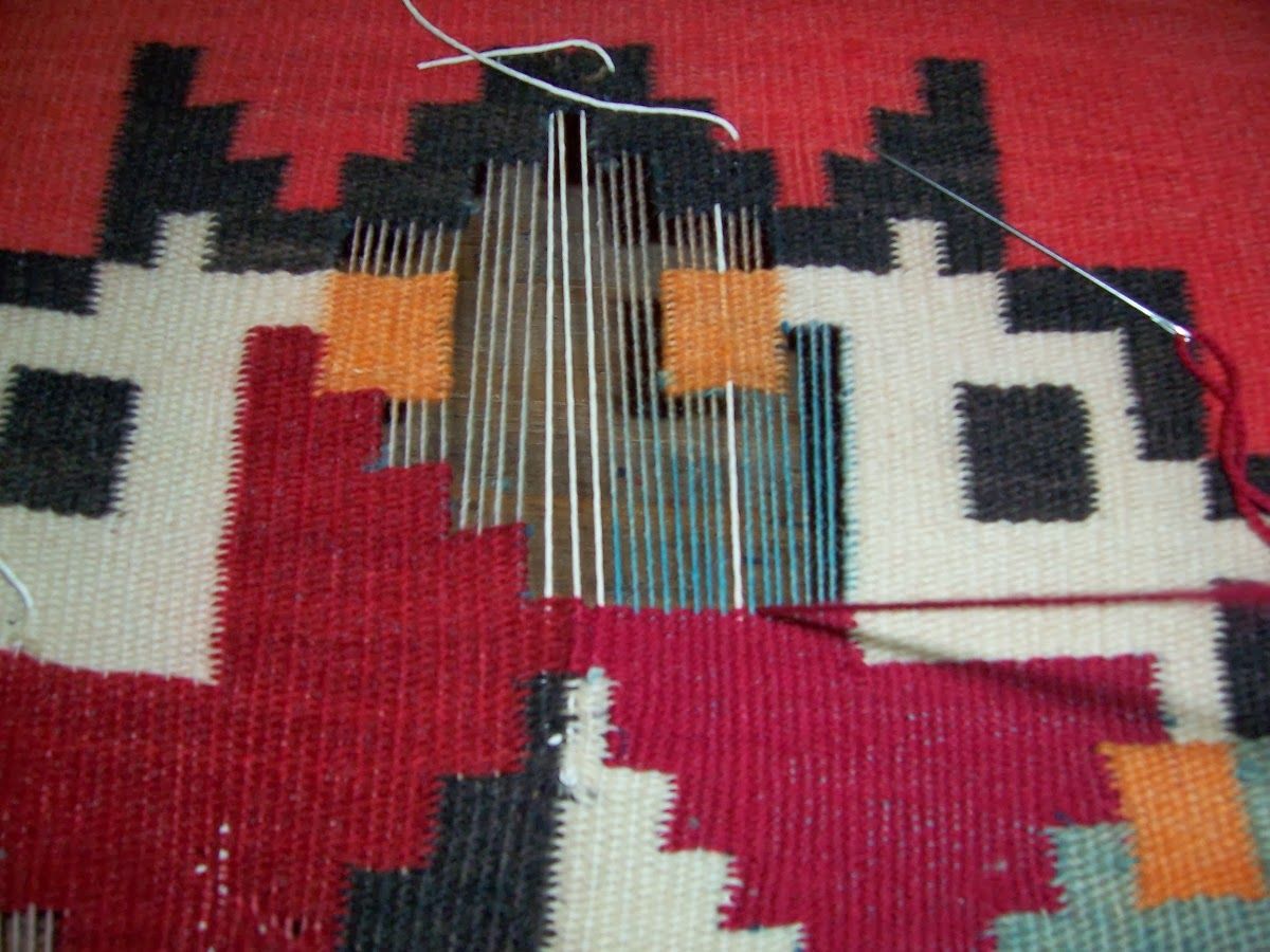 restoring the kilim rug