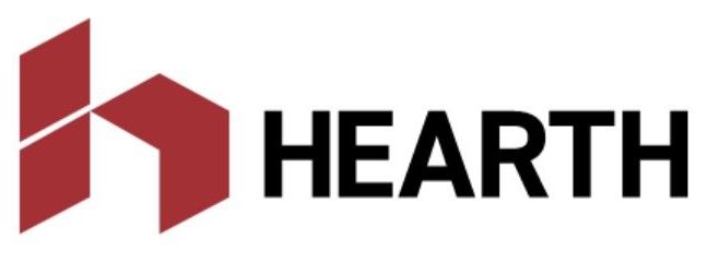 Red geometric Hearth logo