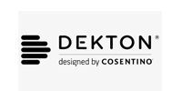 DEKTON logo with “designed by COSENTINO” text in black on a white background