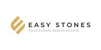 Easy Stones logo with gold geometric icon and gray text on white background