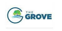 The Grove logo with stylized green tree, blue wave, and blue text