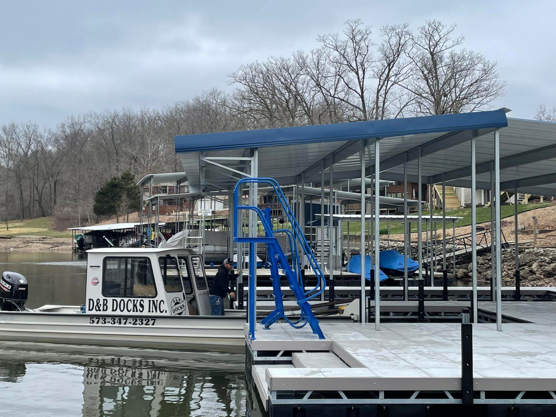 Newly constructed dock