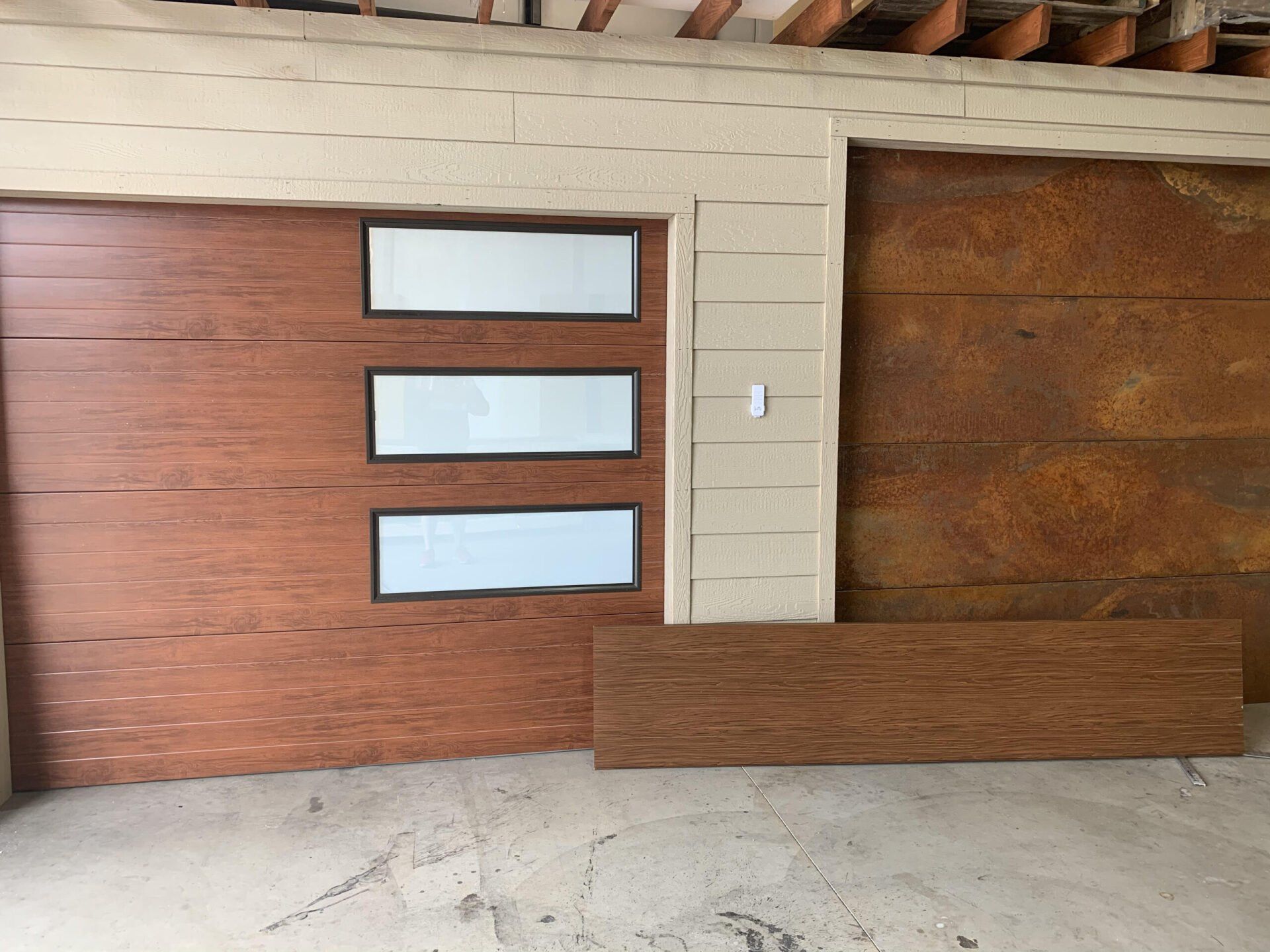 Brown garage door