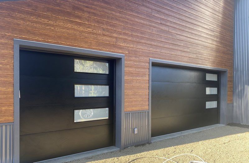 Black garage door