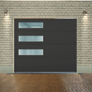 Eight feet garage door with three windows