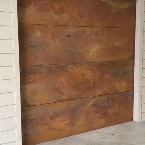 A steel garage door