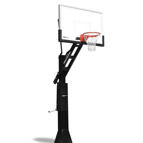 A basketball hoop with a net attached to it on a white background.