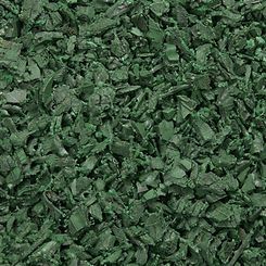 A close up of a pile of green rubber mulch.