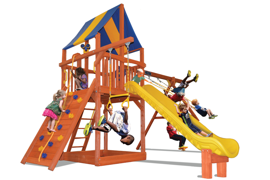 A drawing of a playground with measurements on it