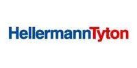 HellermannTyton logo in blue and red text on a white background