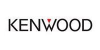 Kenwood logo in black with a red triangle in the letter W