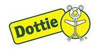 Yellow “Dottie” logo with a cartoon yellow robot figure smiling and waving