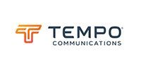 Tempo Communications logo with orange and gray stylized T icon on a white background