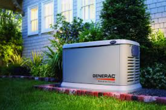 A Generac generator installed outside of a house