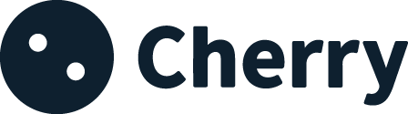Cherry logo with dark blue circular icon and the word “Cherry” in dark blue text