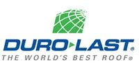 The Duro-Last logo, featuring a green, grid-patterned roof shape above the blue text 