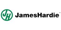 The James Hardie logo, featuring a green circular emblem with the letters 