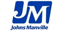 The Johns Manville company logo, featuring a blue, stylized 