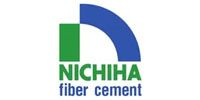 The Nichiha Fiber Cement logo, featuring a green rectangle and blue arc above the company name in green and blue text.