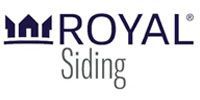 Logo for Royal Siding featuring a dark blue stylized house icon and the text 