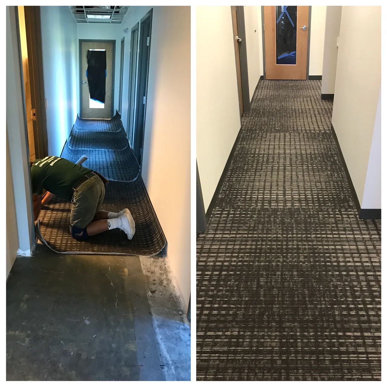 Before and after floor covering
