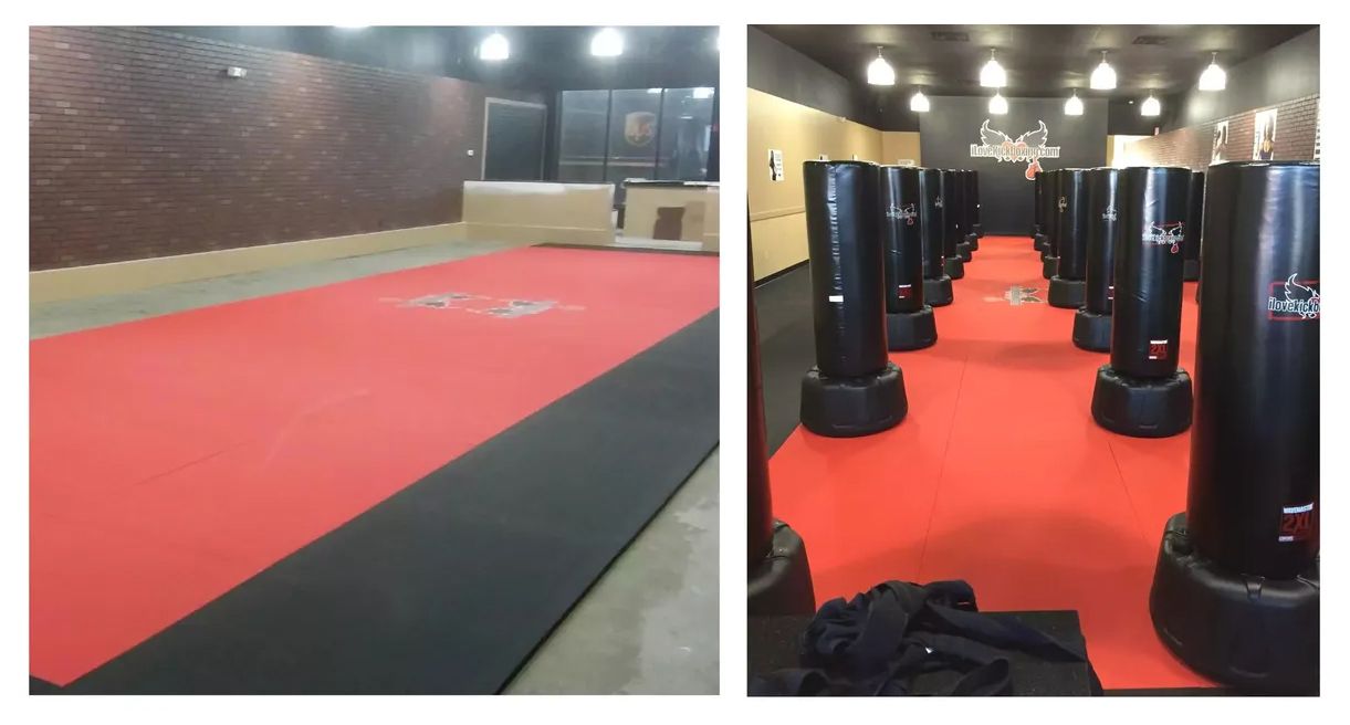 Before and after floor covering