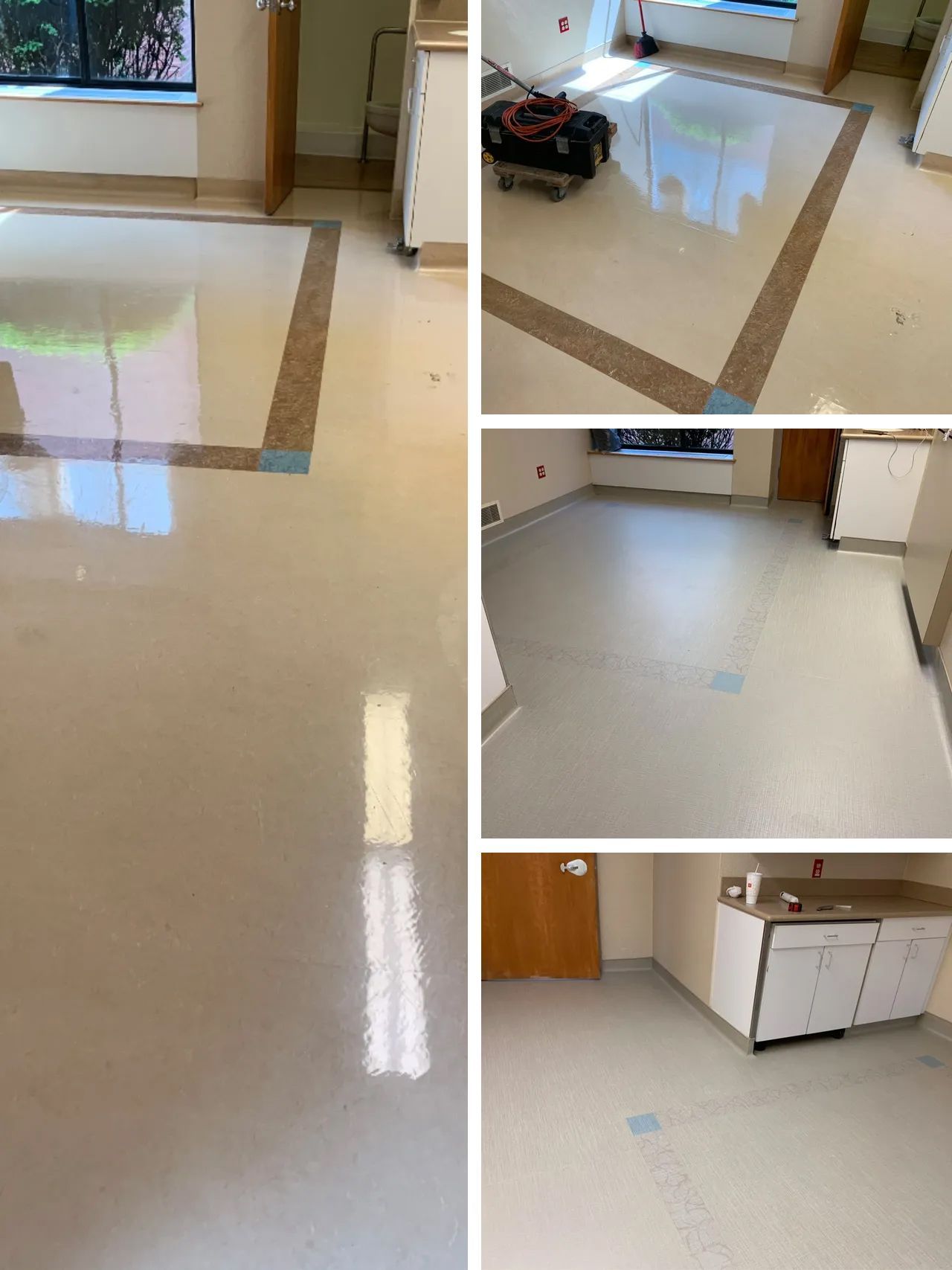 Before and after floor covering