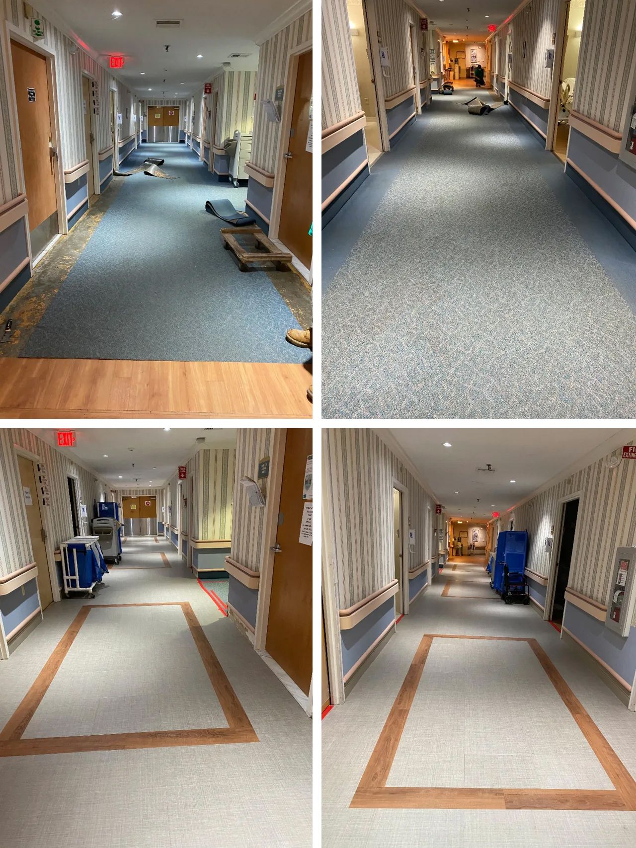 Before and after floor covering