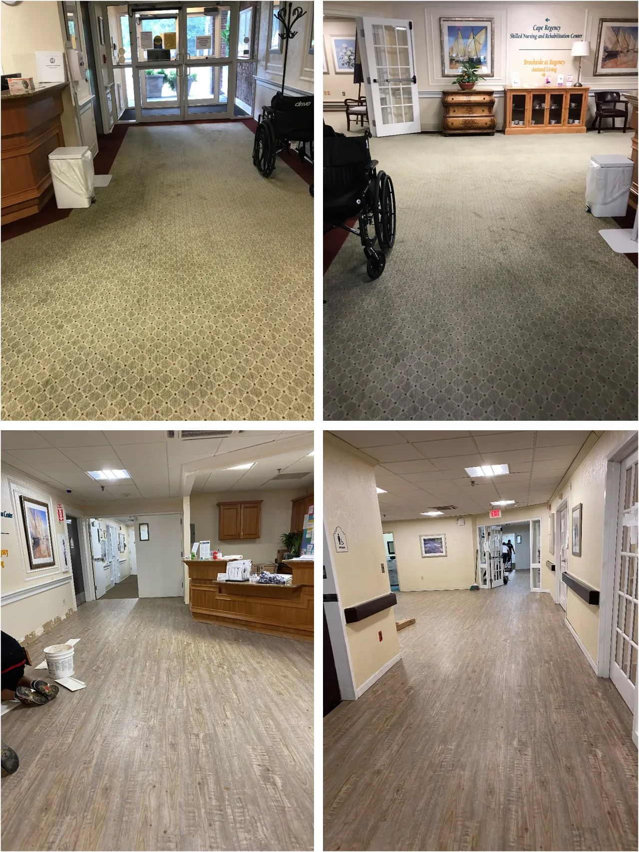 Before and after floor covering