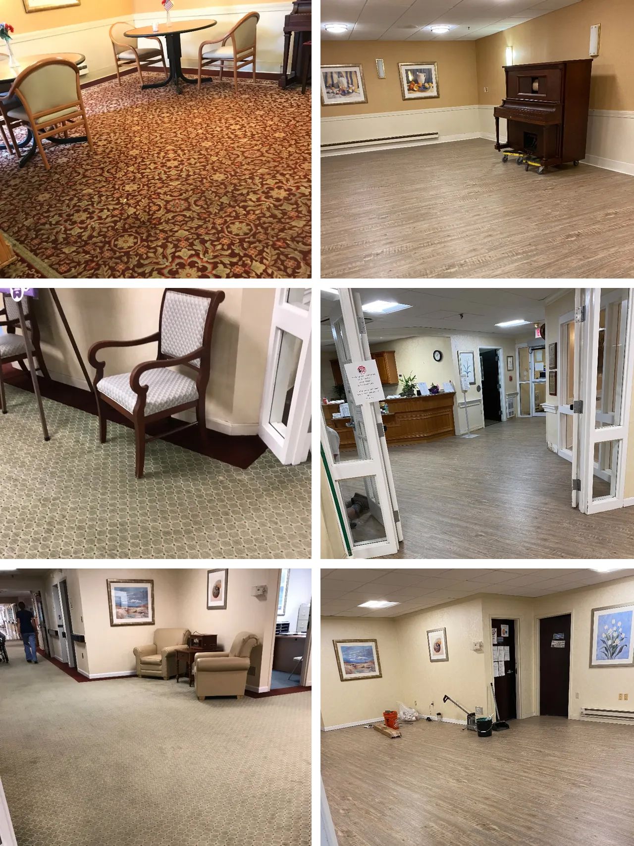 Before and after floor covering