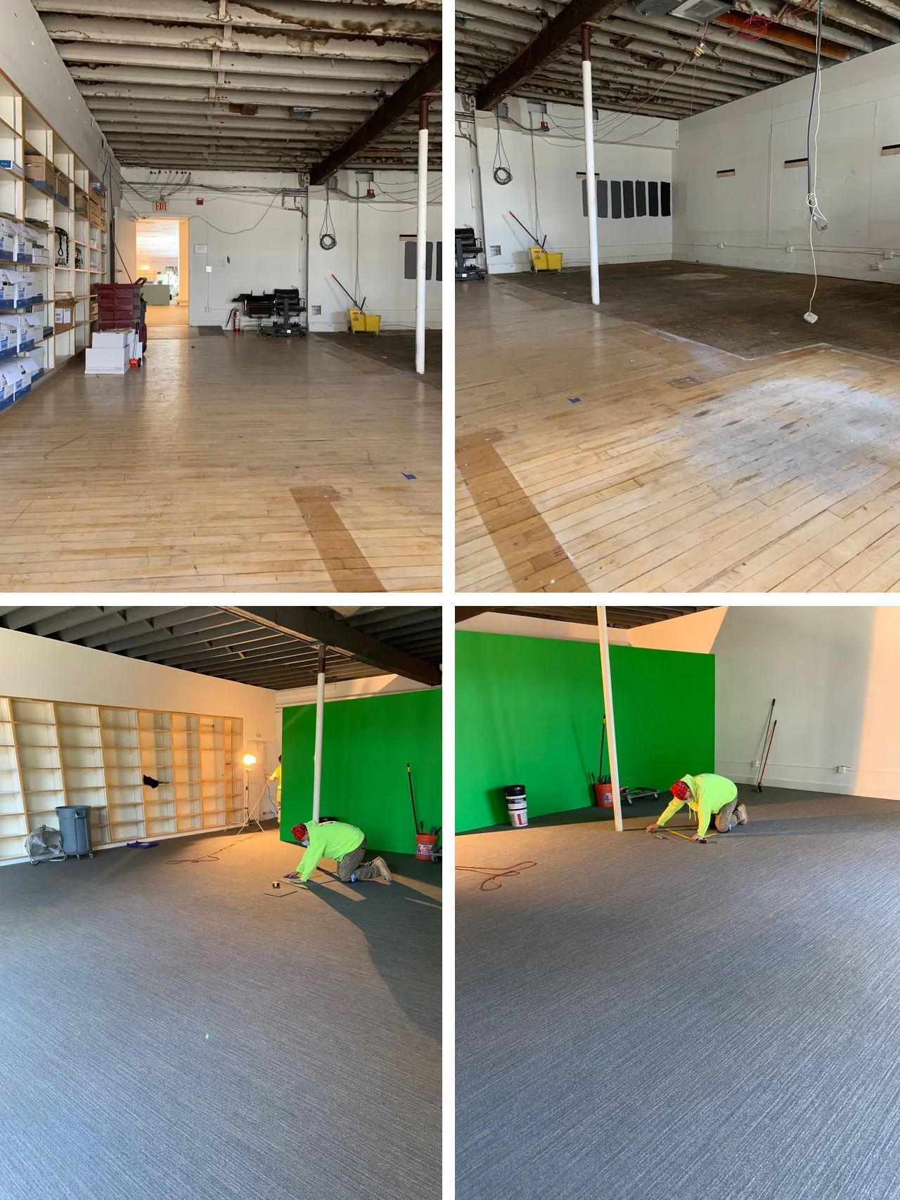 Before and after floor covering