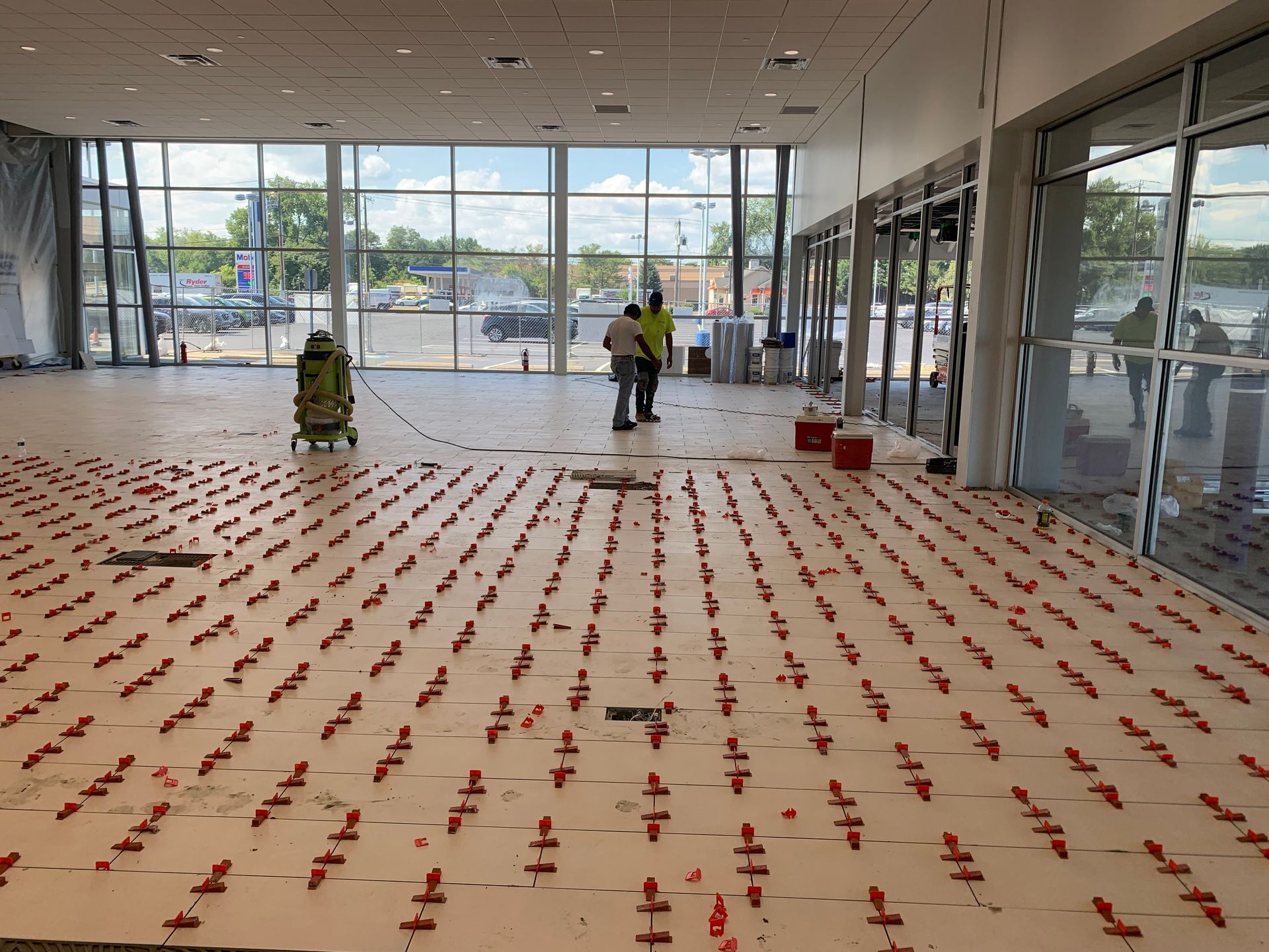 Tile flooring installation