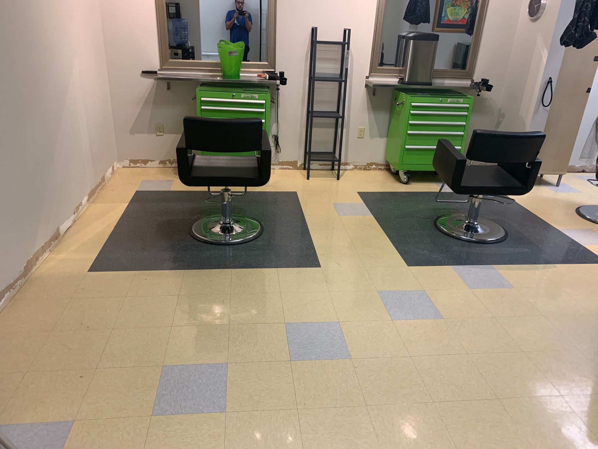 Hair salon flooring - Before
