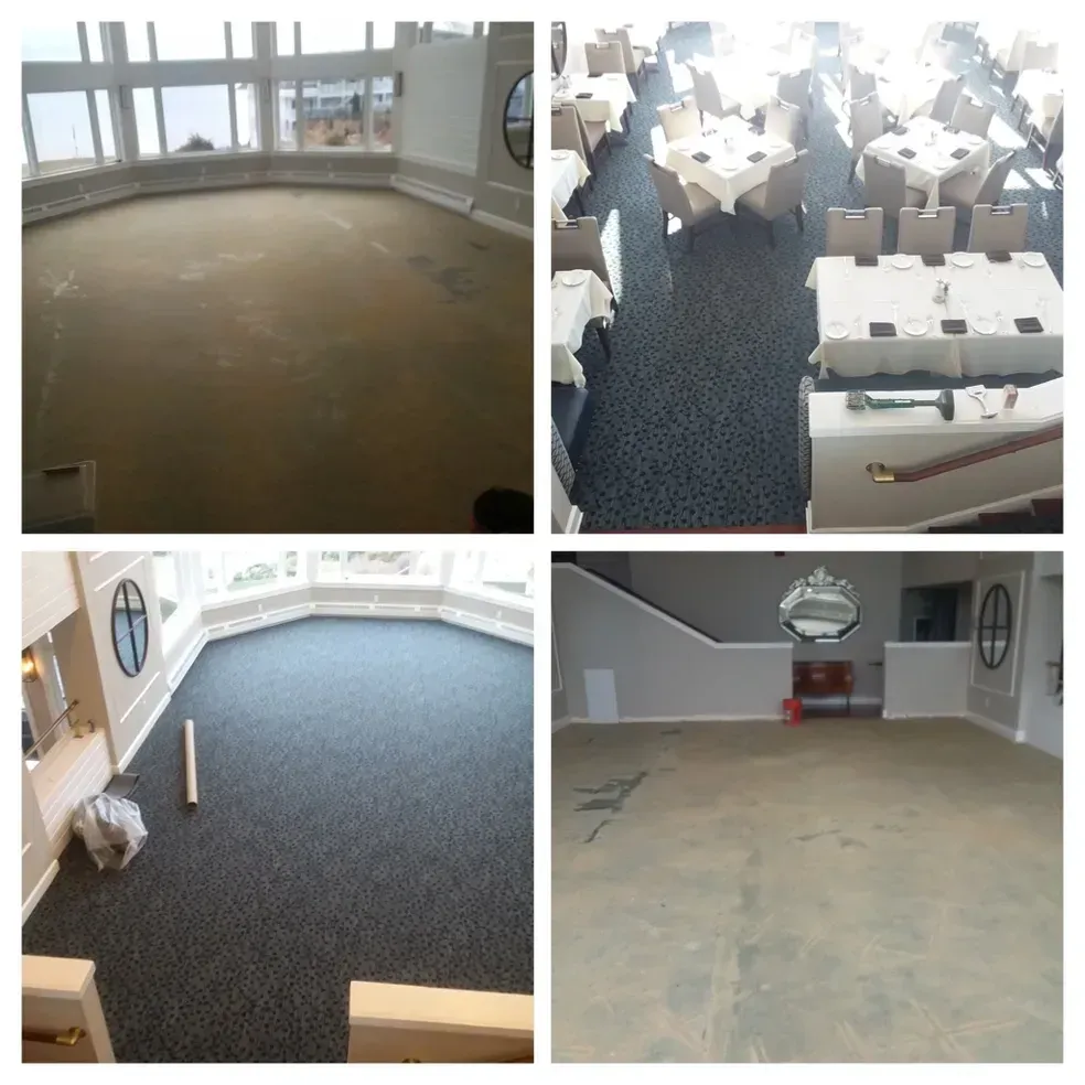 Before and after floor covering