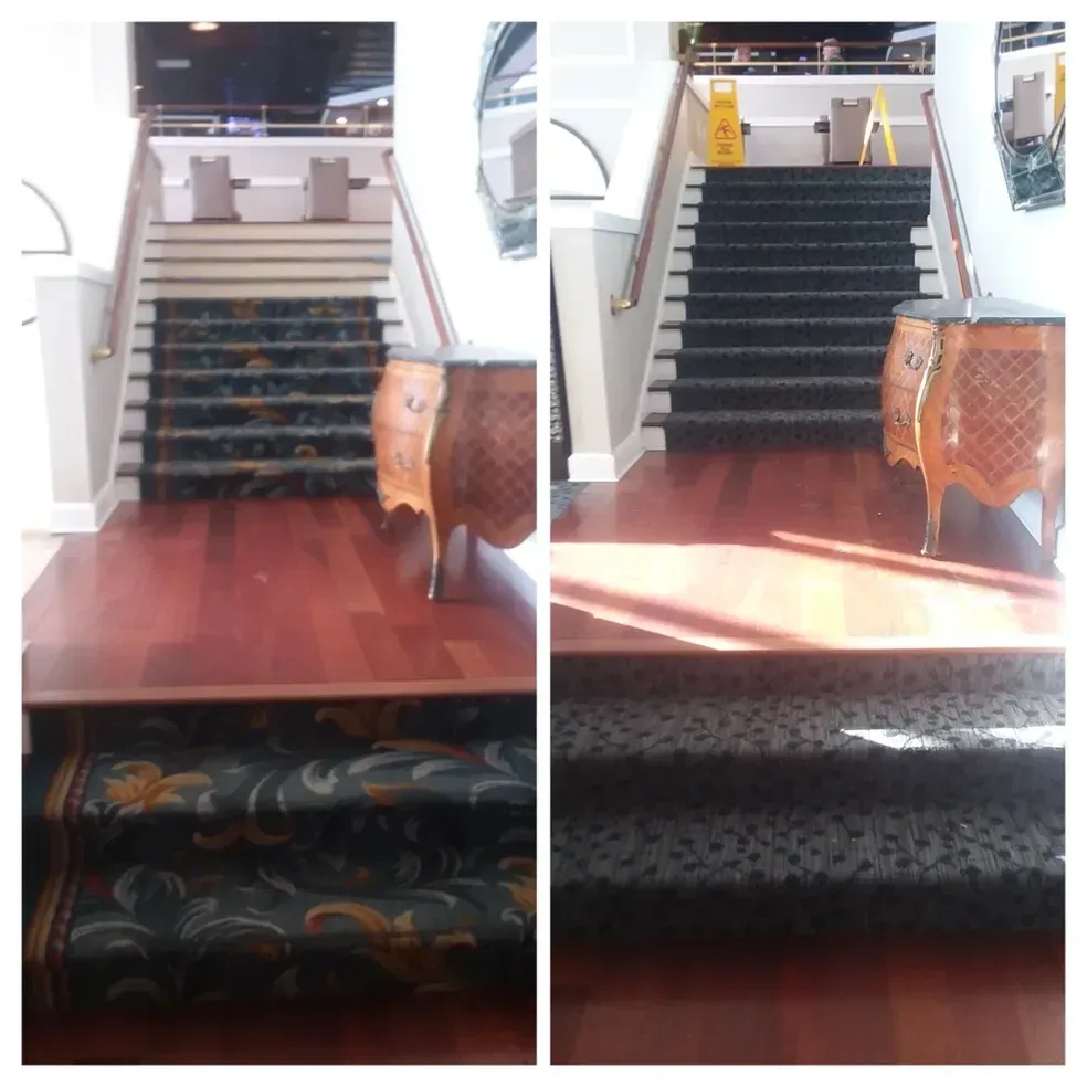 Before and after floor covering