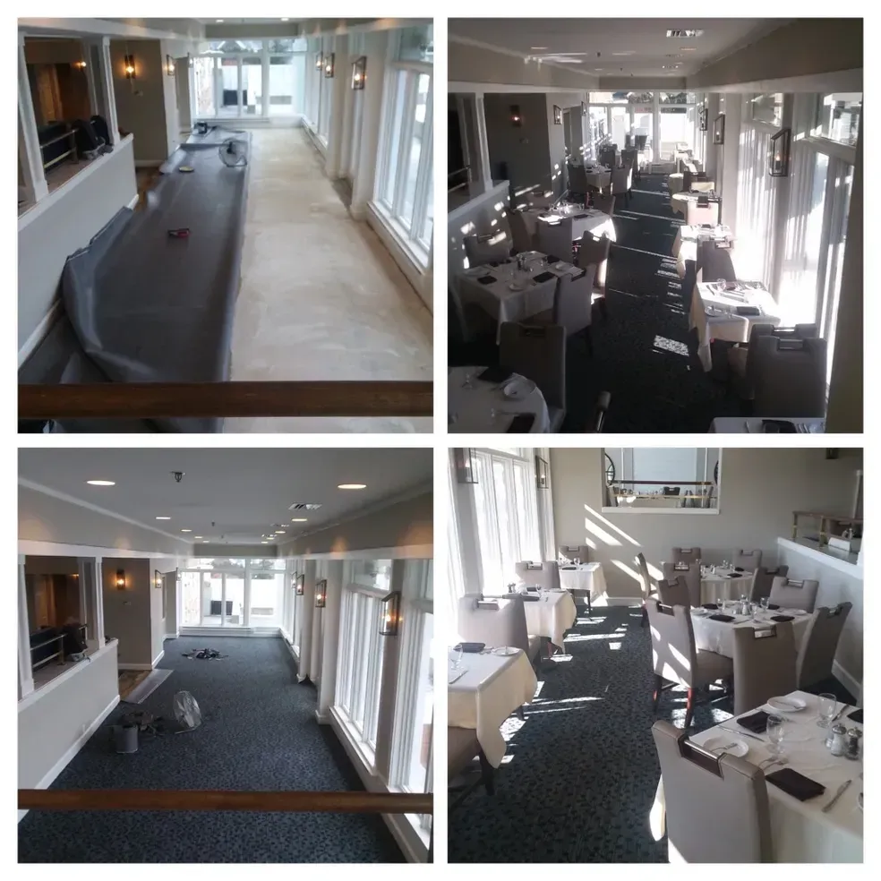 Before and after floor covering