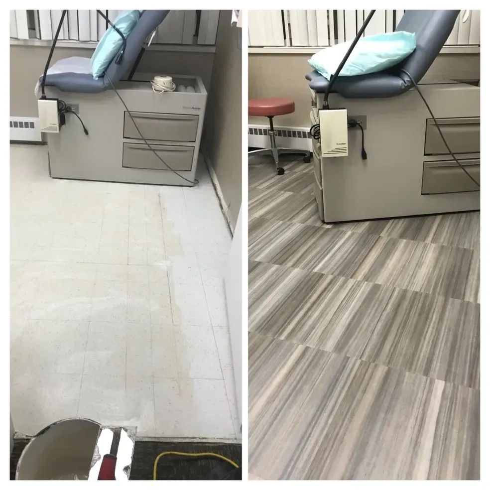 Before and after floor covering