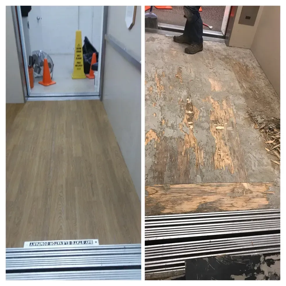 Before and after floor covering