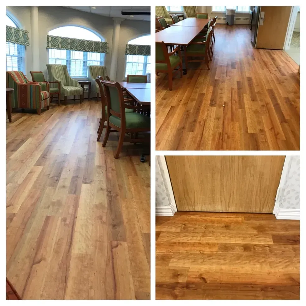 Before and after floor covering