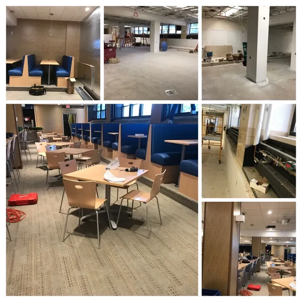 Before and after floor covering