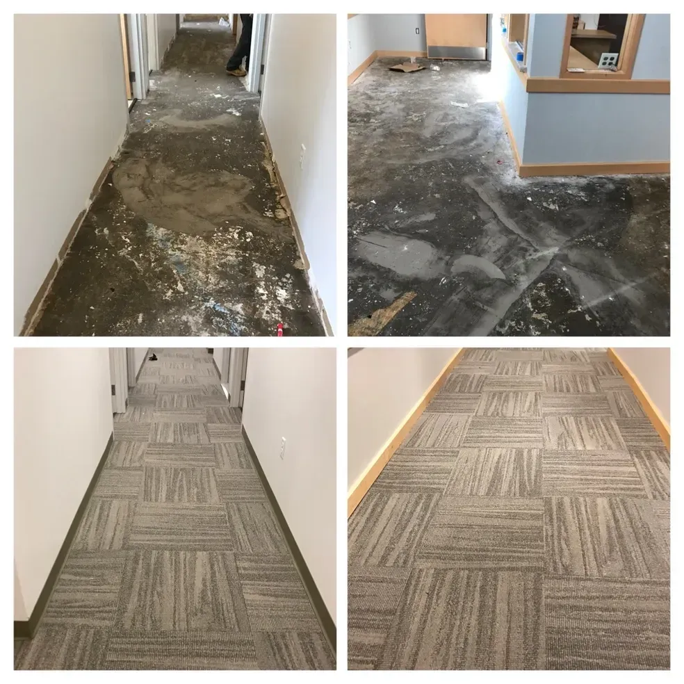 Before and after floor covering