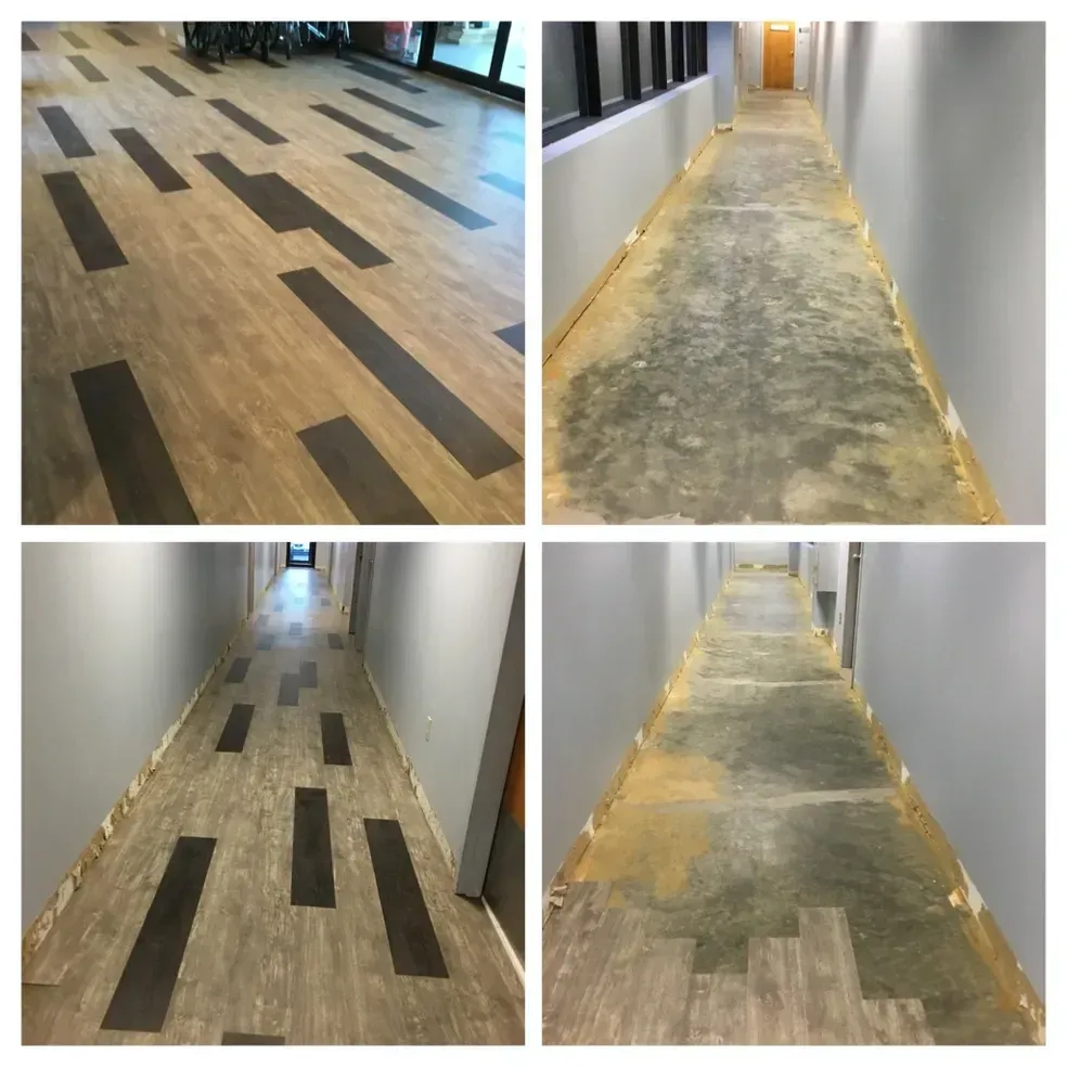 Before and after floor covering