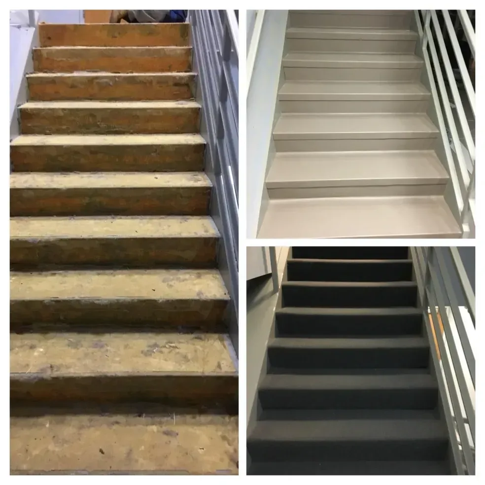 Before and after floor covering