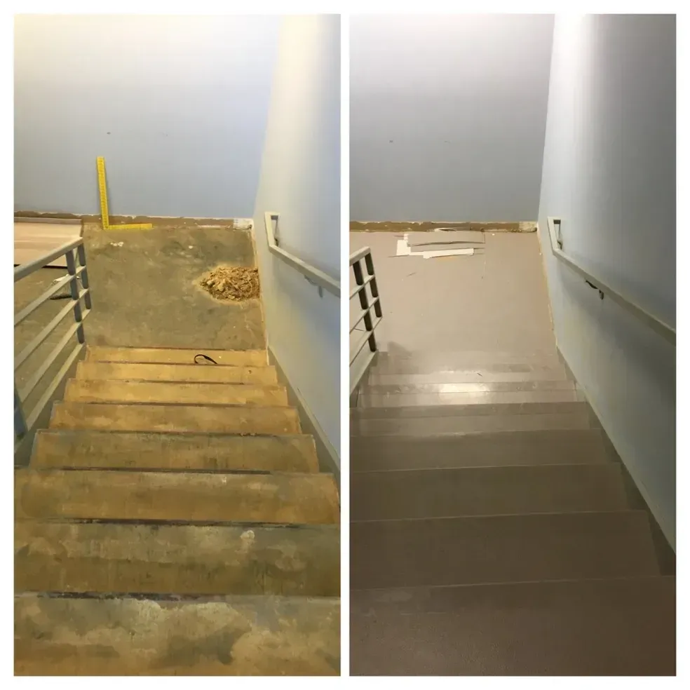 Before and after floor covering