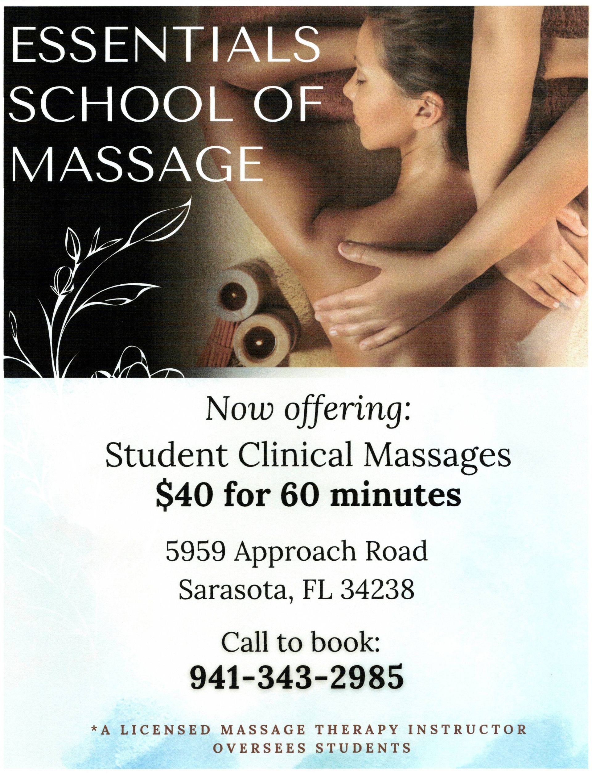 Student Clinical Massages flyer