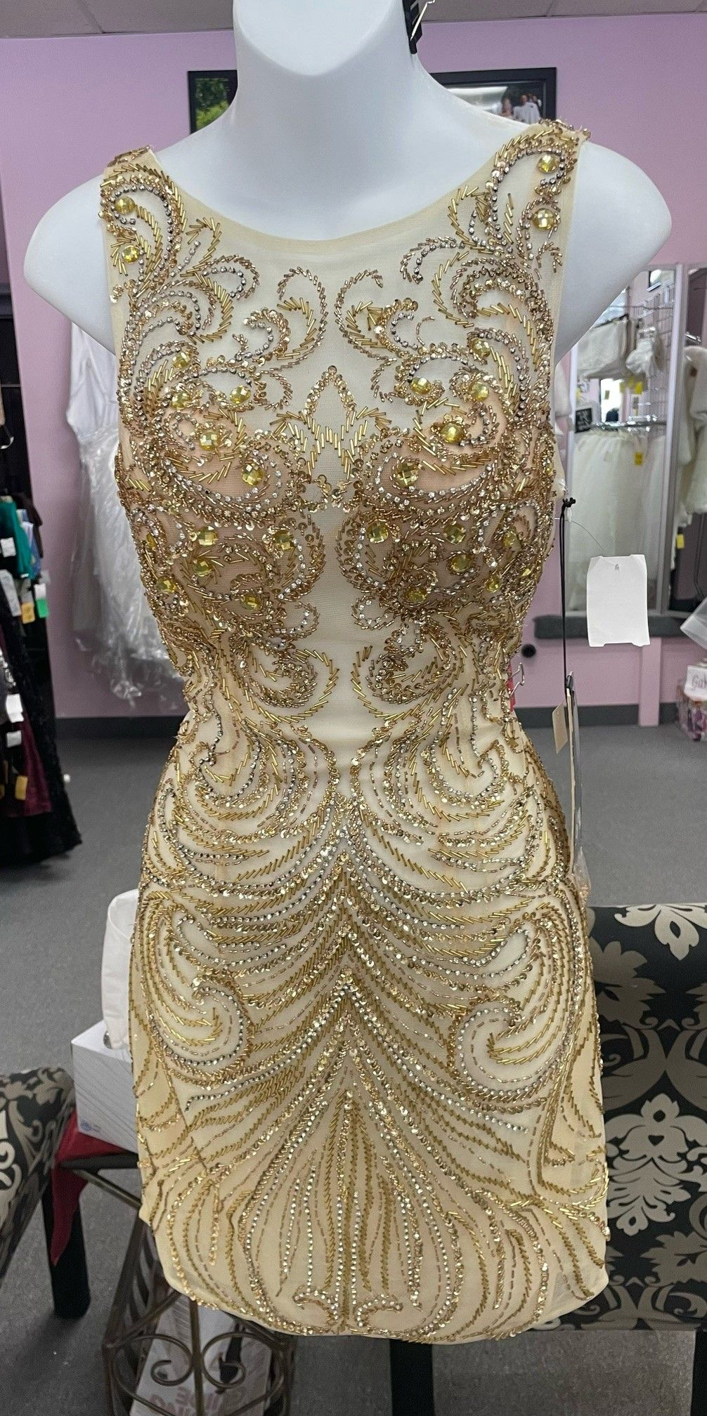 Gold prom dress