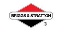 Briggs & Stratton logo with black and red diamond emblem and white center text