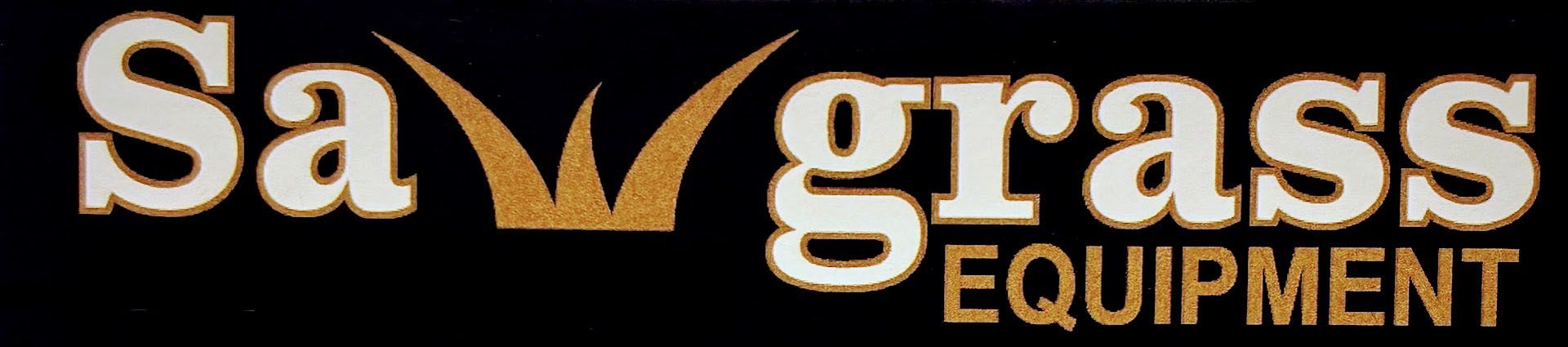 Savgrass Equipment logo with tan text and a stylized wheat emblem on a black background