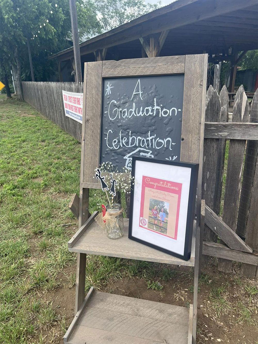 A chalkboard for graduation celebration event.